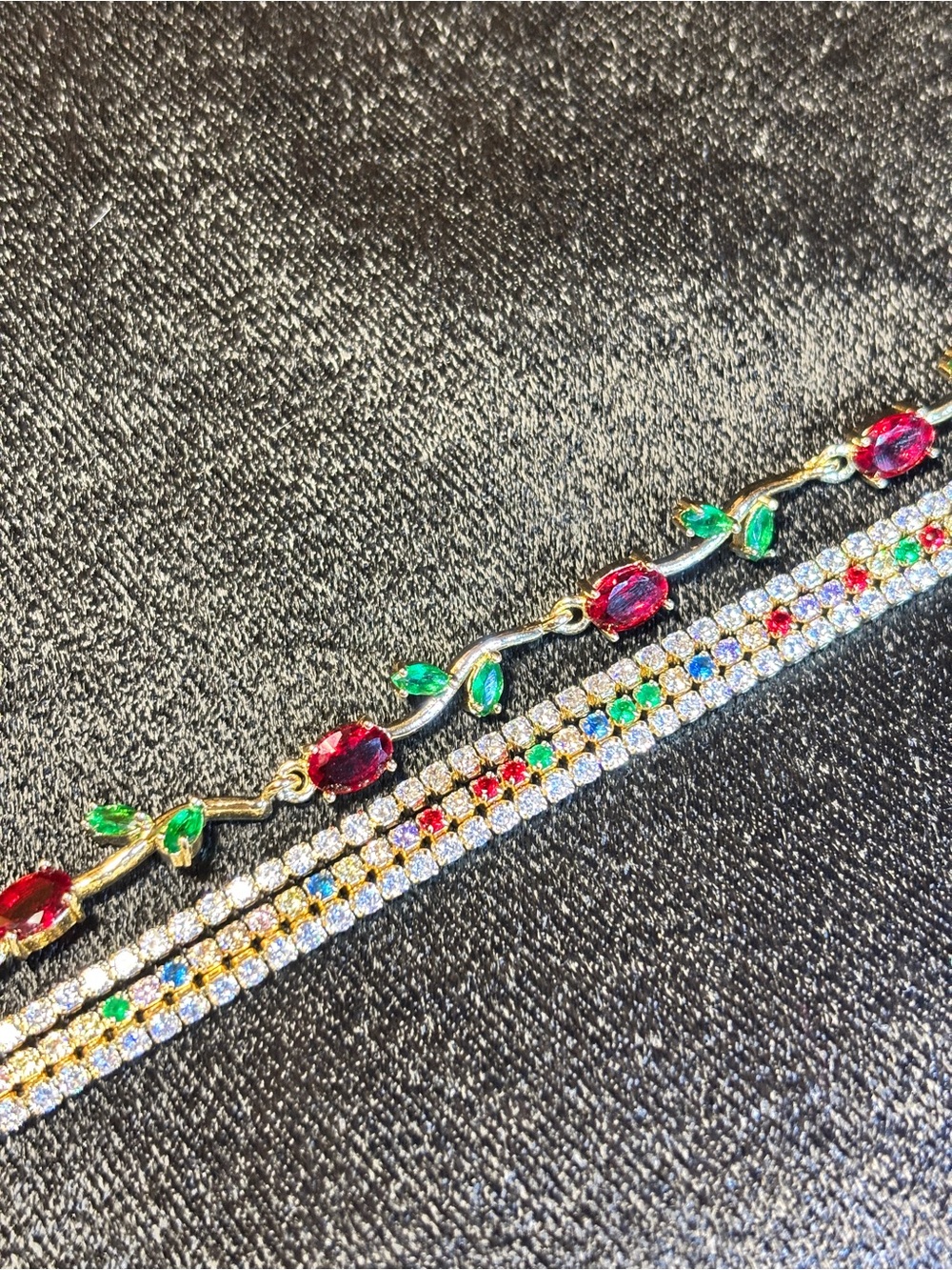 Pretty Bird Rose & Triple Tennis CZ Bracelets - Picture 5 of 7